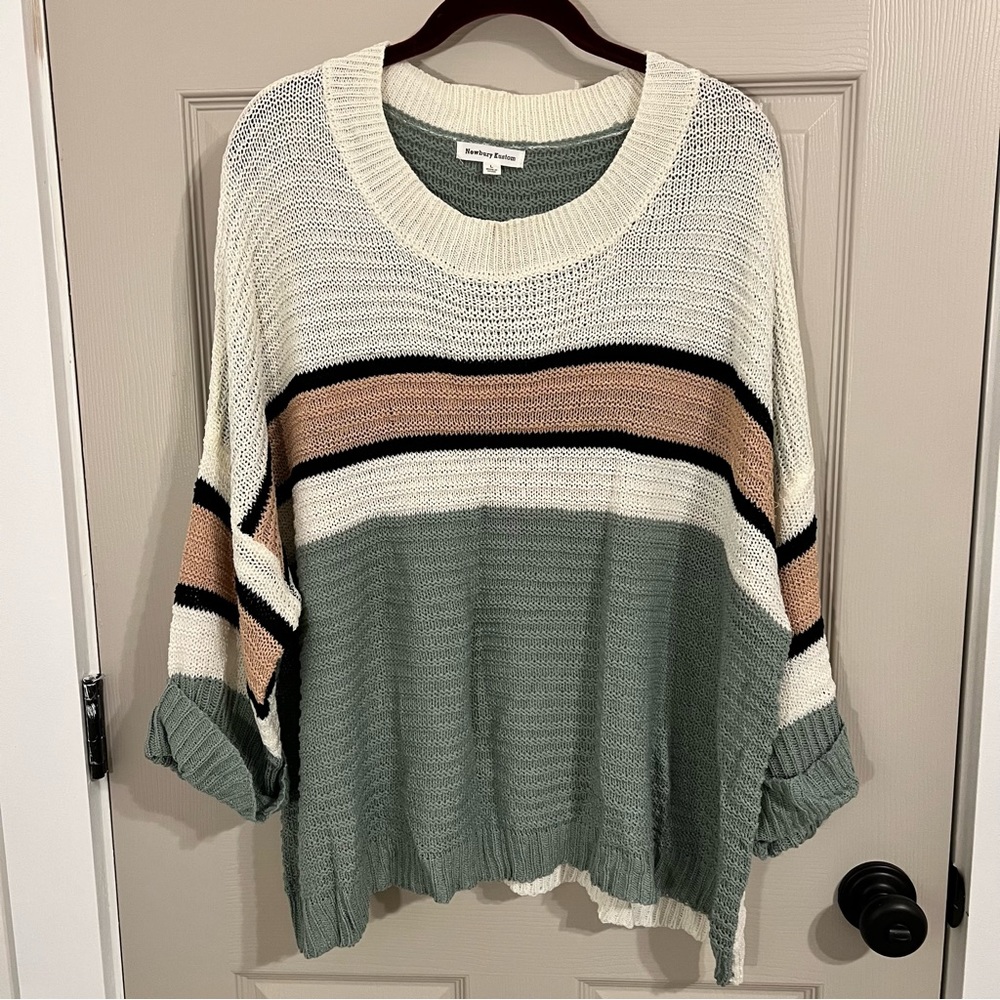 Newbury Kustom Striped Womens Sweater Size L